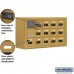 Salsbury Cell Phone Storage Locker - with Front Access Panel - 3 Door High Unit (8 Inch Deep Compartments) - 15 A Doors (14 usable) - Gold - Surface Mounted - Resettable Combination Locks